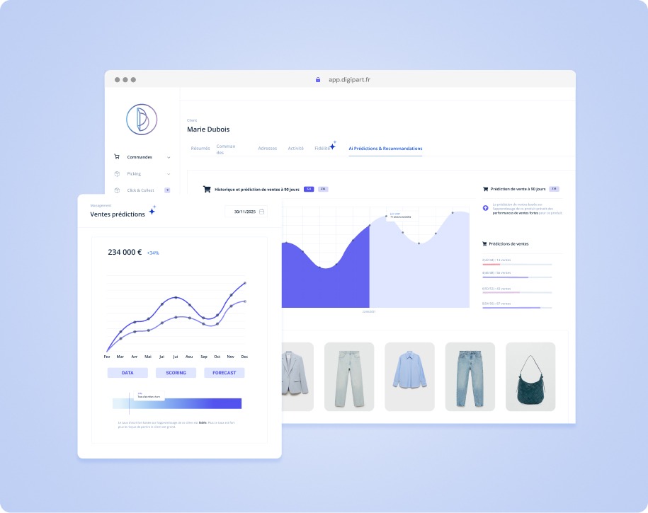 Plateforme Digipart - Prédictions et recommandations IA